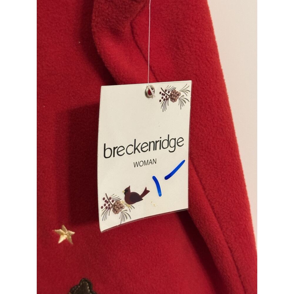Breckenridge Fleece Vest Bear Women Sz 1X Vintage Red Holiday Christmas NWT - Picture 3 of 11
